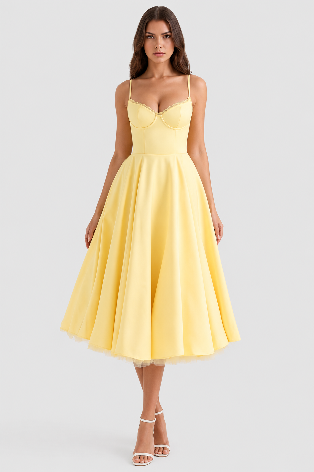 Selena - Vestido midi con capas de tul