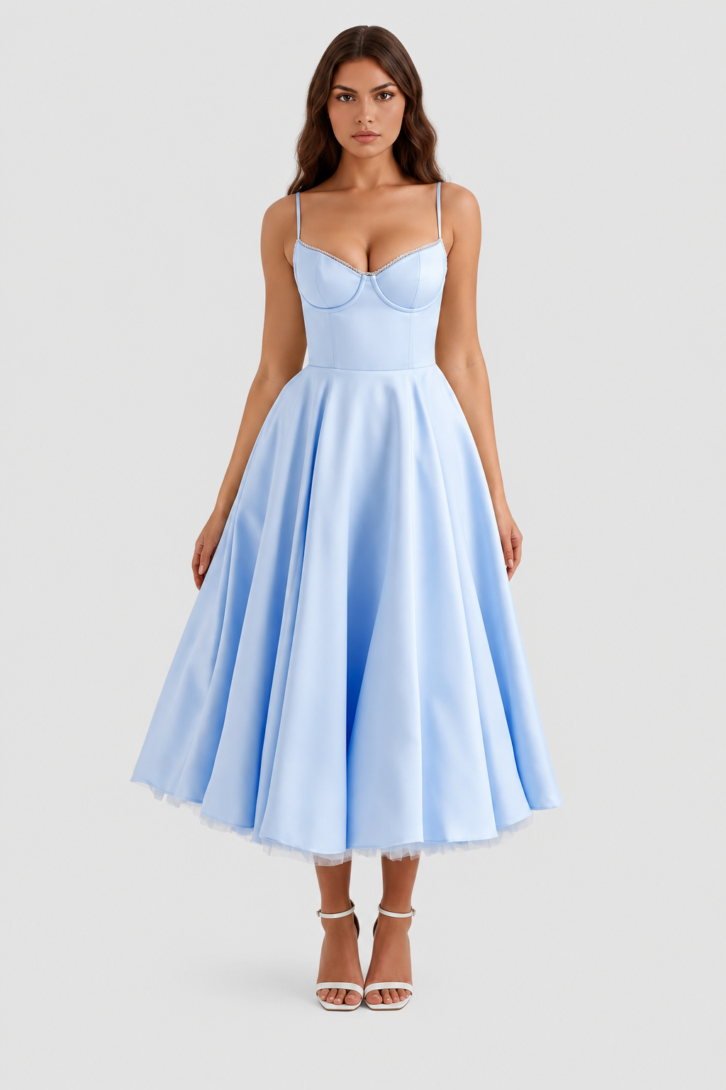 Selena - Vestido midi con capas de tul