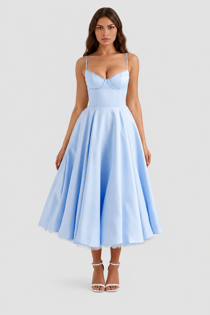 Selena - Vestido midi con capas de tul