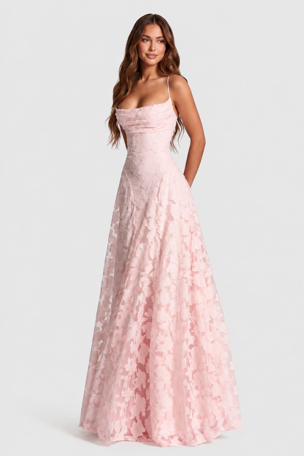 Sofía - Vestido Largo de Encaje Floral