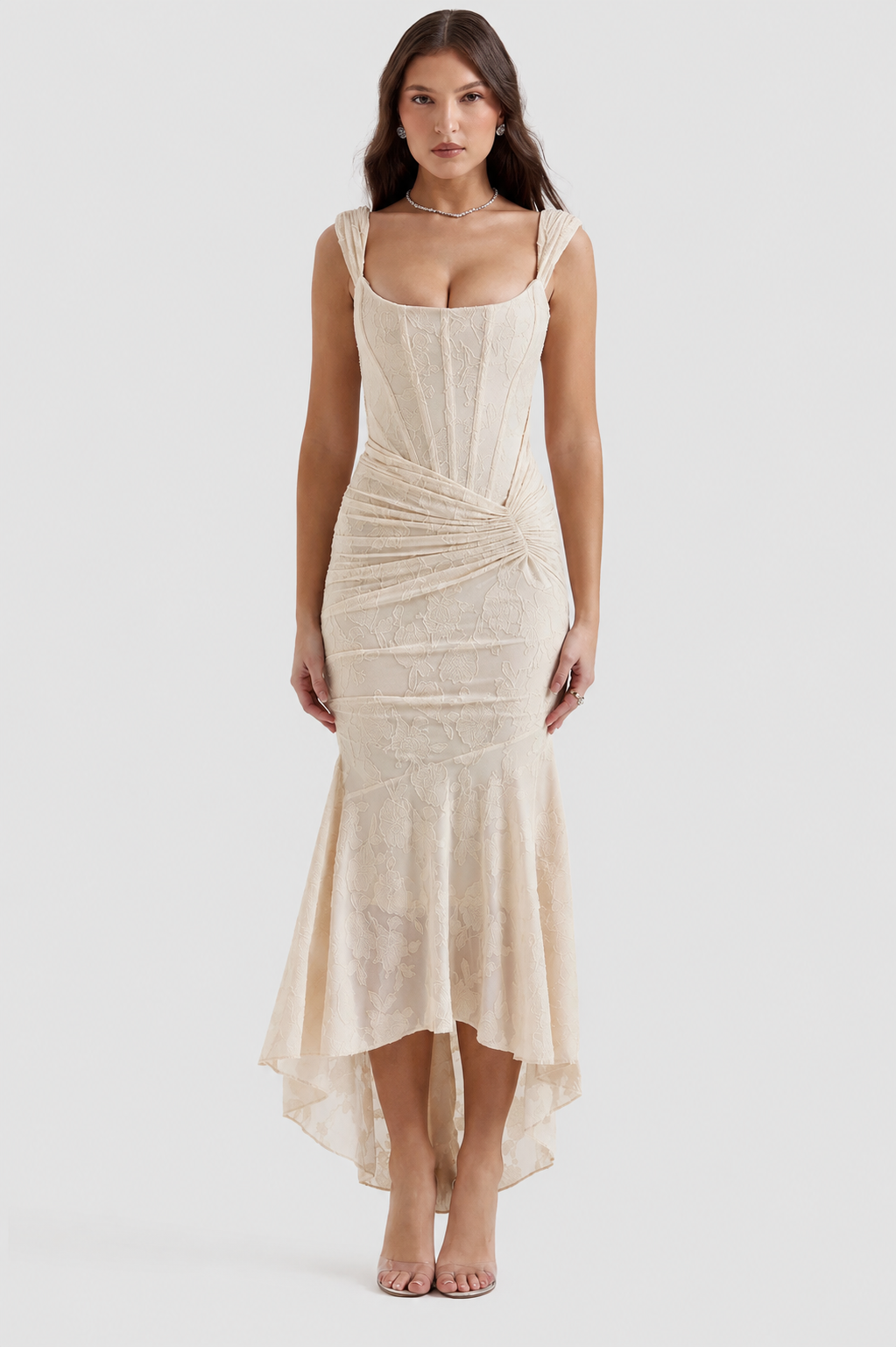 Elsie - Vestido largo de encaje sin mangas