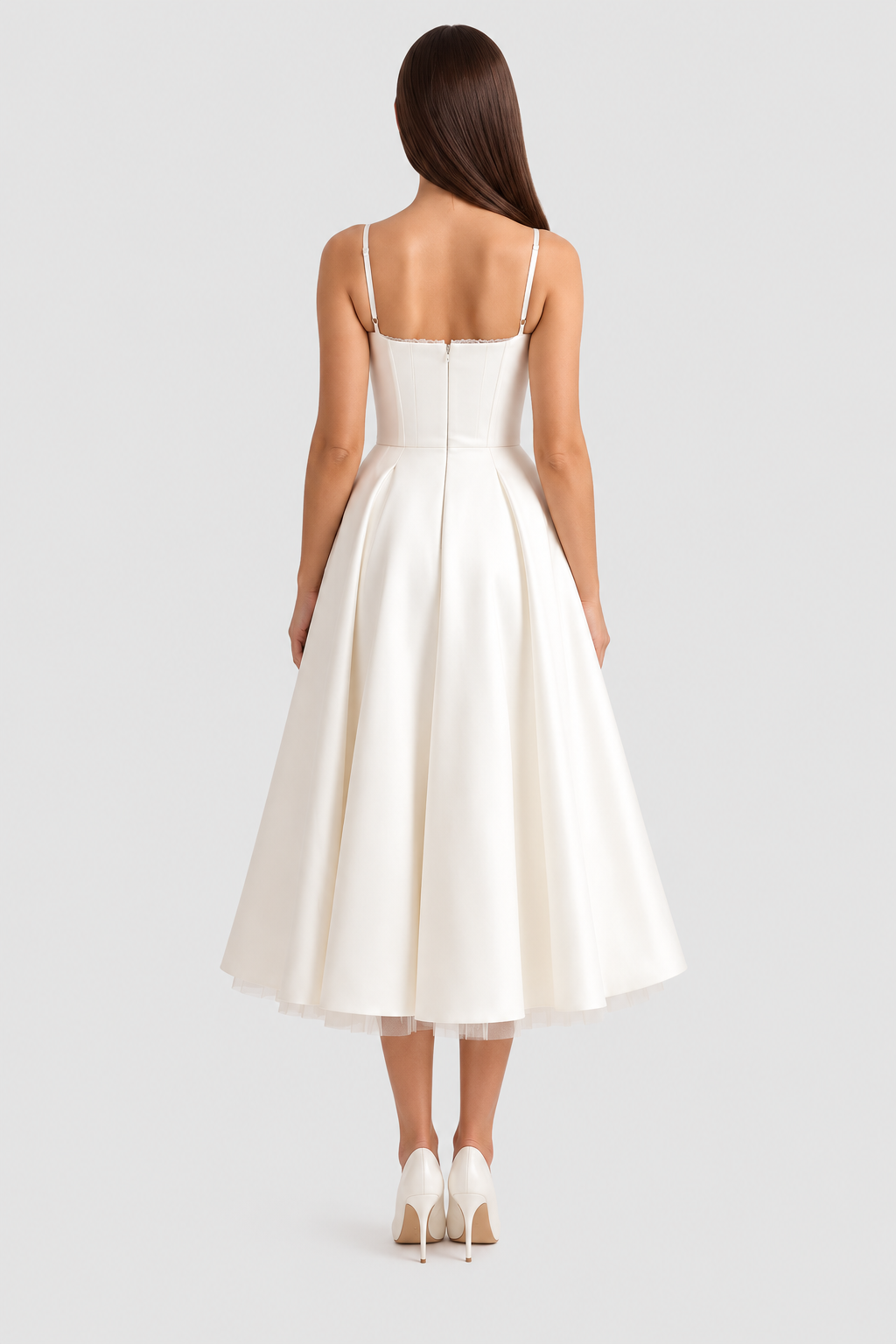 Selena - Vestido midi con capas de tul