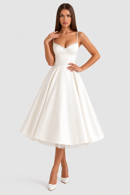 Selena - Vestido midi con capas de tul