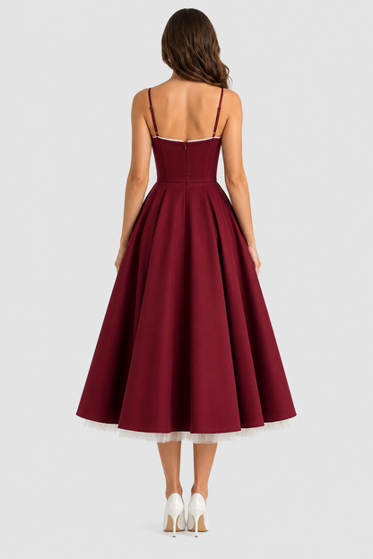 Selena - Vestido midi con capas de tul