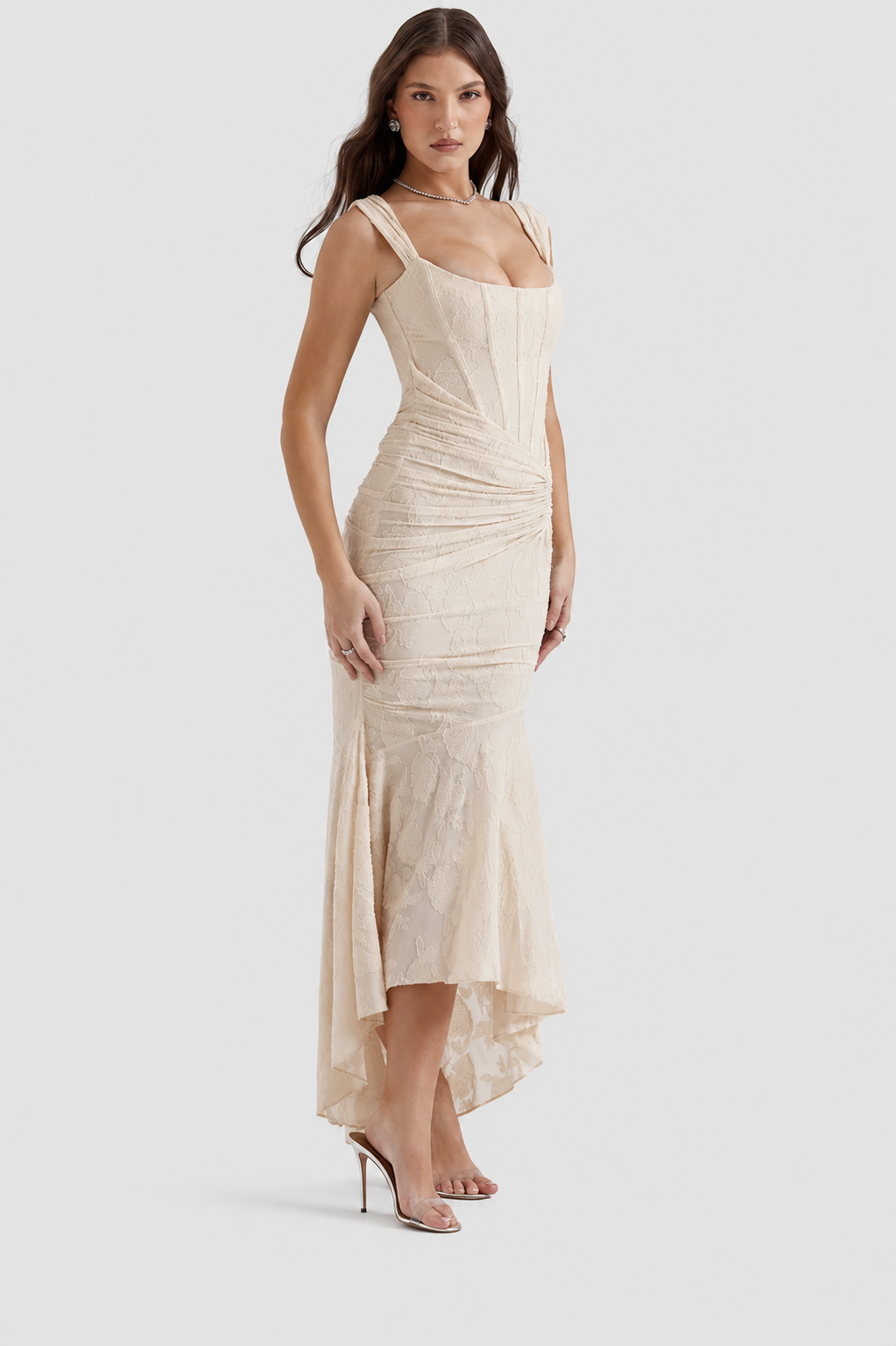 Elsie - Vestido largo de encaje sin mangas