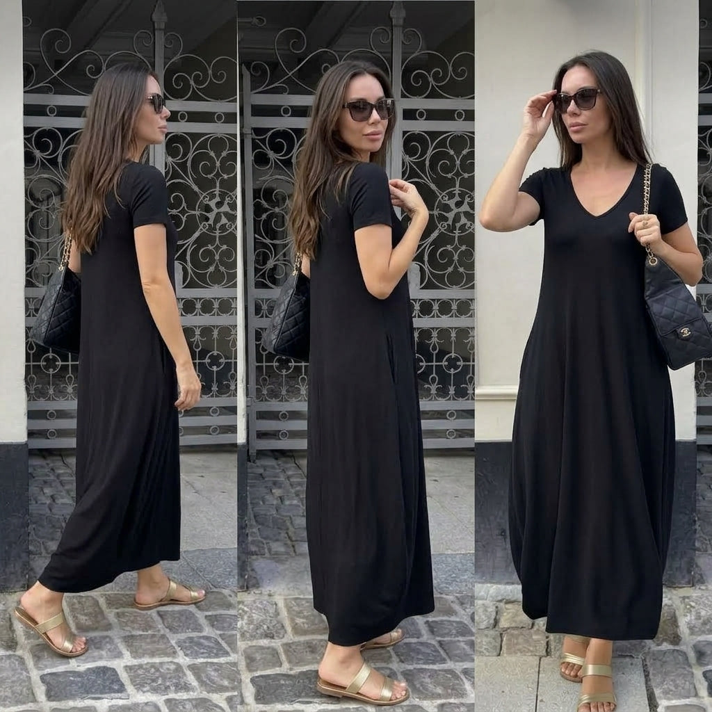 Simona - Vestido Largo Con Bolsillos
