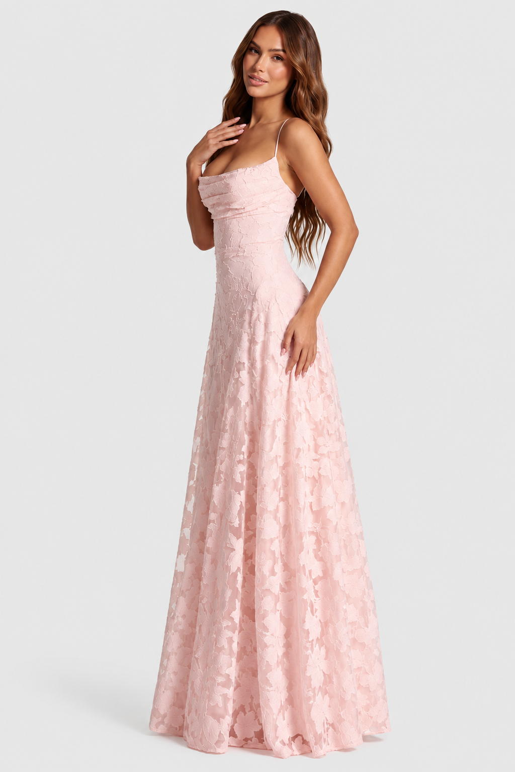 Sofía - Vestido Largo de Encaje Floral