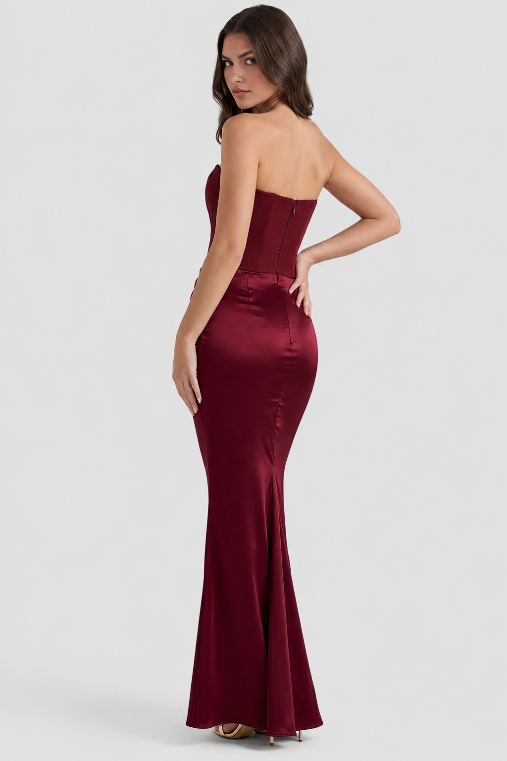 Rosa - Vestido largo negro con corsé