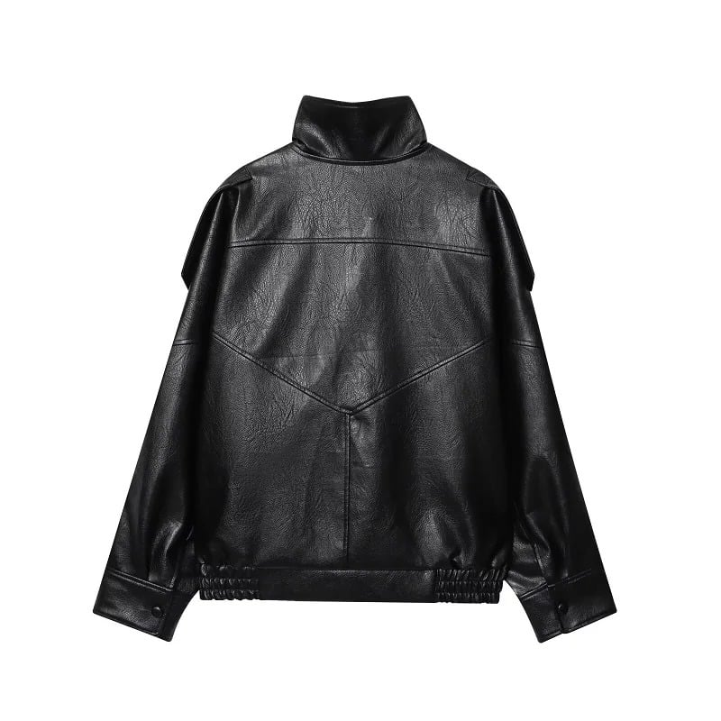 Valentina - Bomber De Piel Cuello Alto