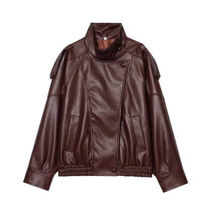 Valentina - Bomber De Piel Cuello Alto