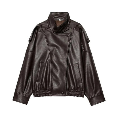 Valentina - Bomber De Piel Cuello Alto